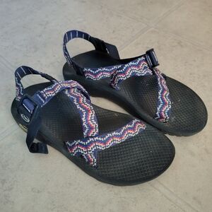 Chaco Navy Multicolor Patterned Sport Sandals